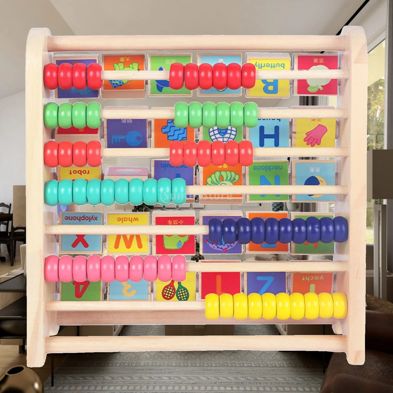 Wooden Counting Frame Math Abacus Toy for Children Educational Learning Tool Preschool Number Rack Montessori Beads