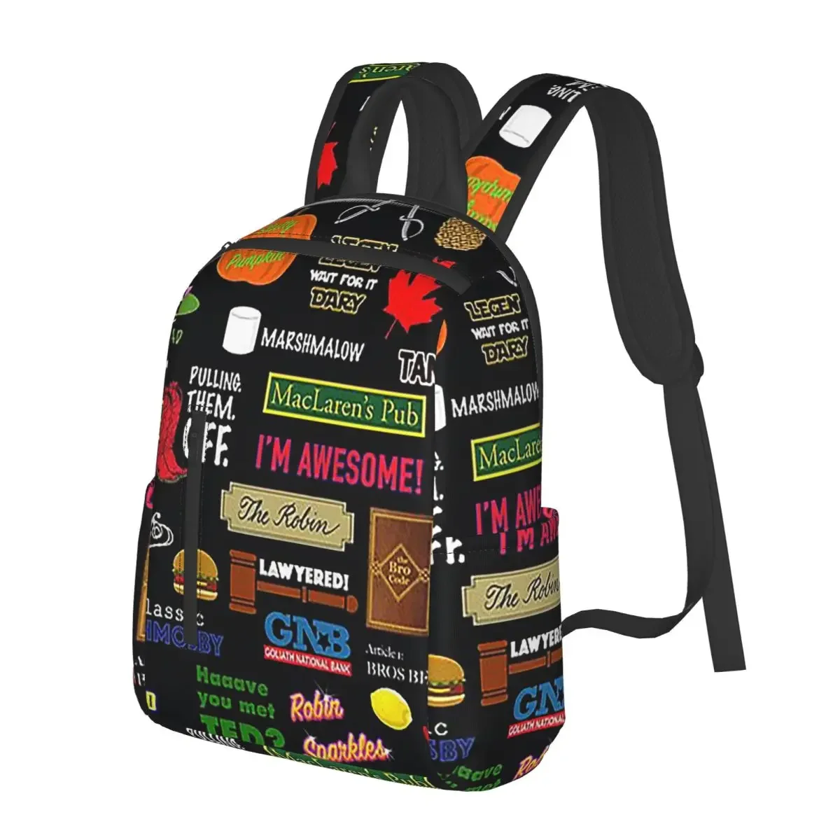 

How I Met Your Mother Himym Tv Show Collag Student Backpack School Bag for Men Women Fashion Bookbag Shoulder Bags