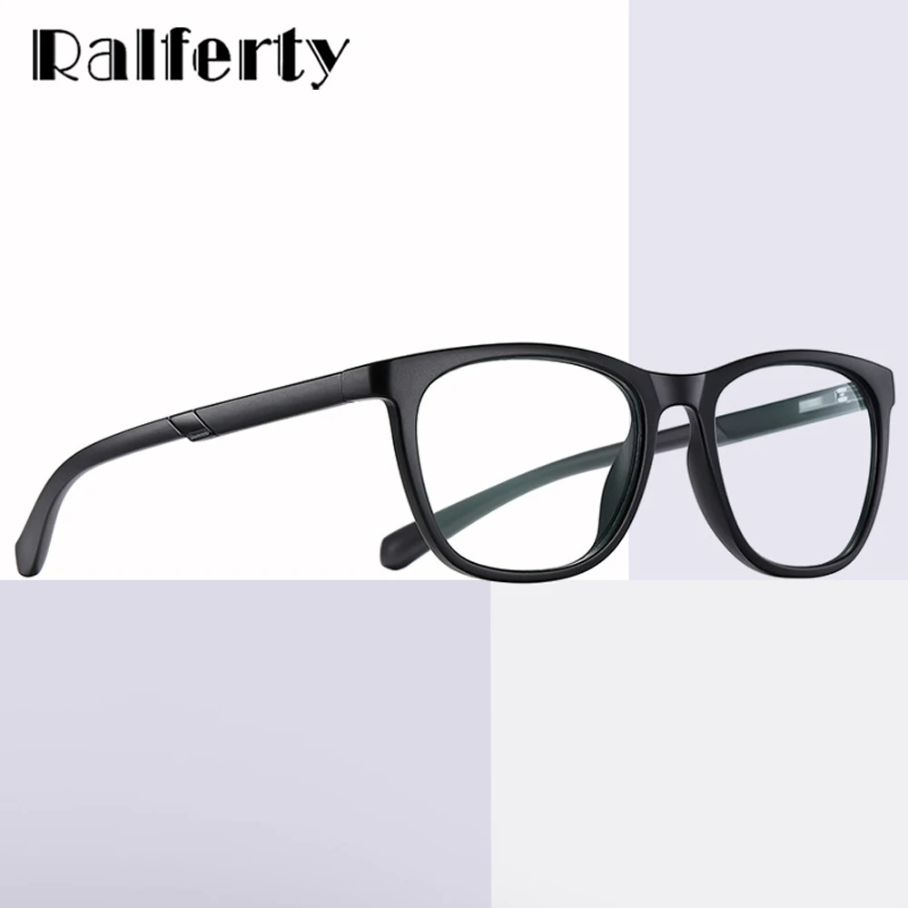 Ralferty Male Optical Frames Square TR90 Gaming Blue Light Glasses Frame for Men Myopia Anti-glare Computer Eyeglass Frame D2309