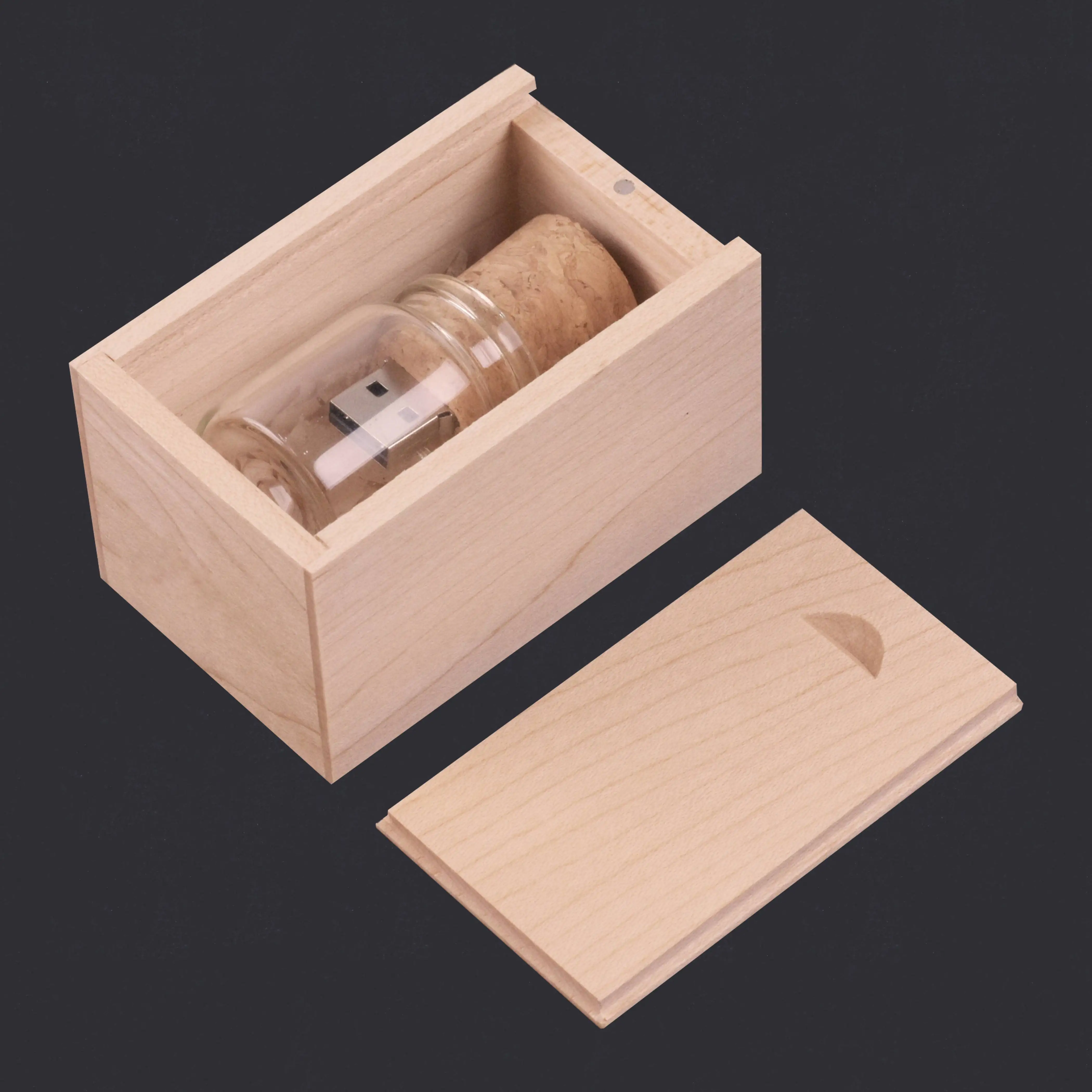 JASTER Drifting Bottle USB Flash Drive 128GB Creative Business Gift Pen Drive 64GB Wooden Box Memory Stick Pendrive U Disk 32GB