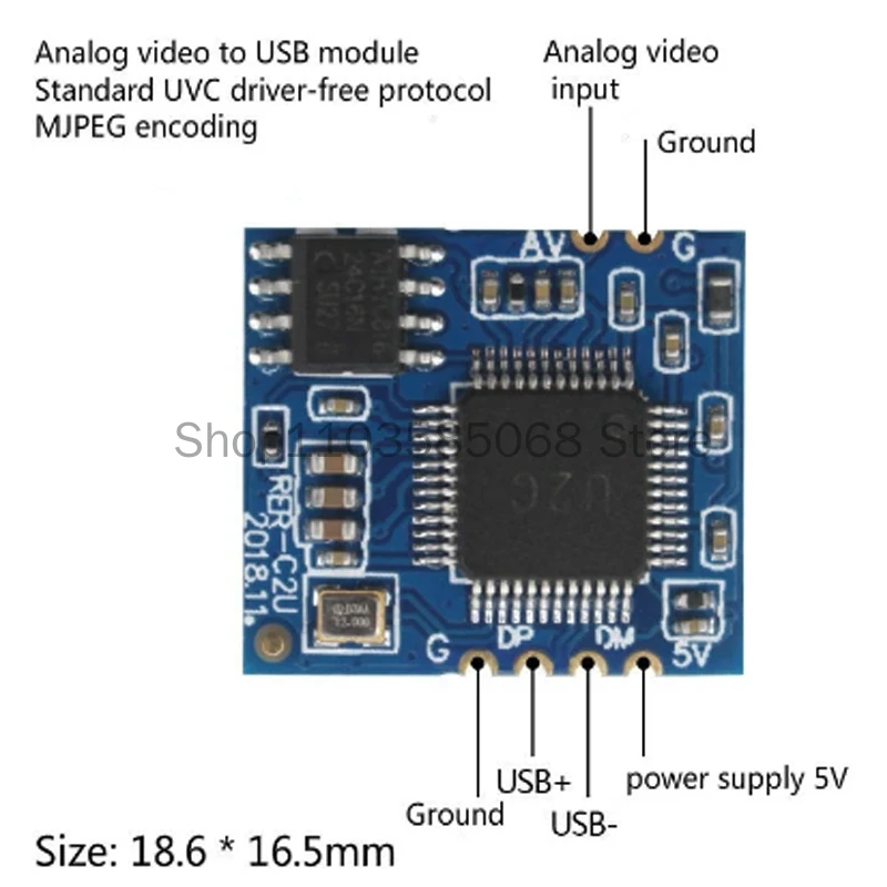 

Analog AV Video to Digital USB Camera Module CVBS to USB Chip UVC Free Drive Android Linux