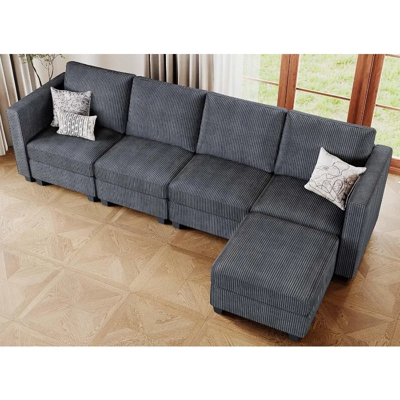 

Modular Sectional Couch with Storage L Shape Corduroy Sectional Sofa with Chaise Convertible Modern Sectional Sofa Couch