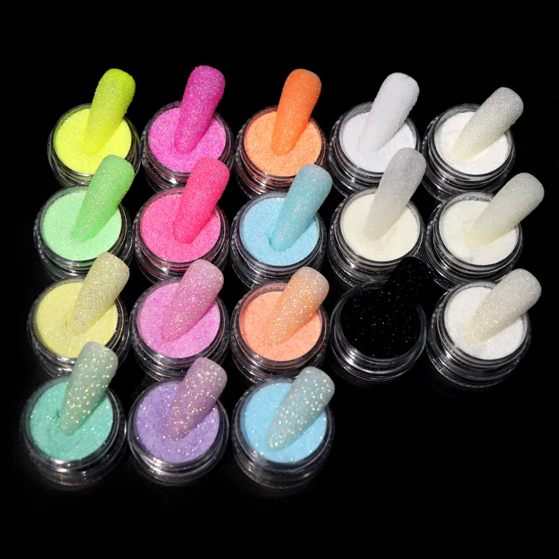 6 Colors Pigment Nail Powder Sugar Sweater Nail Glitter, High-Gloss Pearlescent Chrome Powder for Manicure Decoration