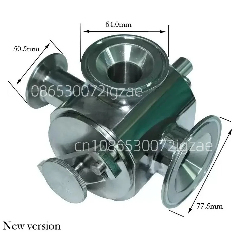 6wlPaste Filling Machine Rotary Valve, Pneumatic, Three-way Rotary Valve, Pneumatic Fluid Food Sanitary Pipe Valve Fittings 304
