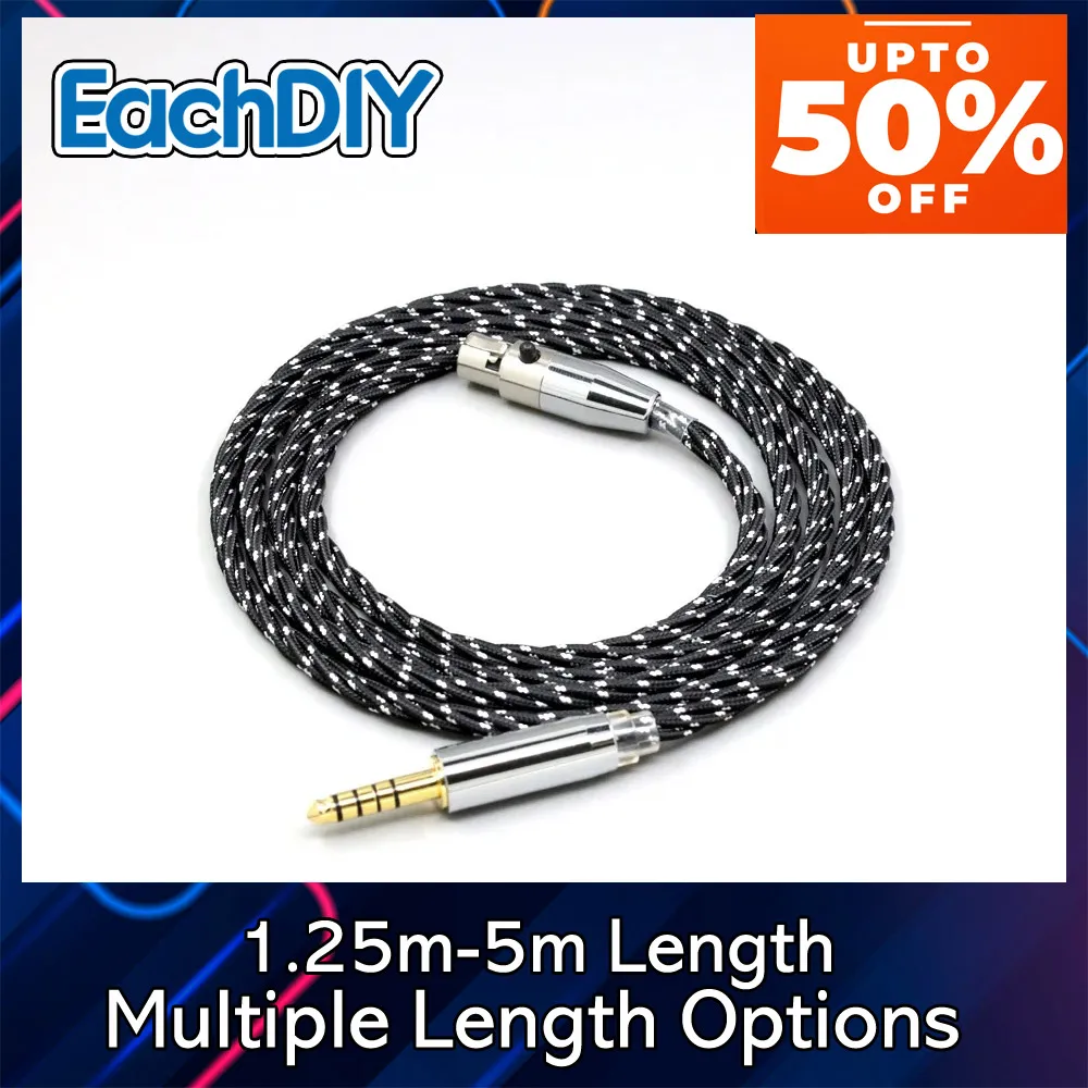 파이오니어 HDJ-2000 HDJ-2000MK2 ADL H118 ADL H128 리루프 RHP-20 LN008734용 트위스팅 OCC 혼합 OFC 나일론 이어폰 케이블