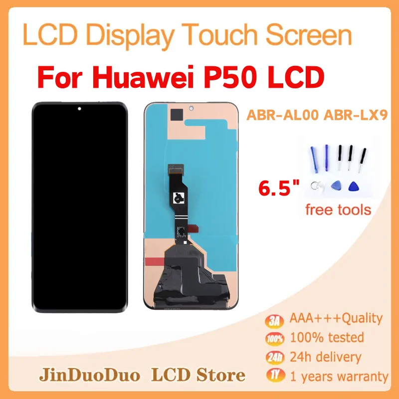 

6.5" For Huawei P50 LCD ABR-AL00 ABR-LX9 Display Touch Panel Screen Digitizer Assembly For Huawei P50 Replacement With Tool