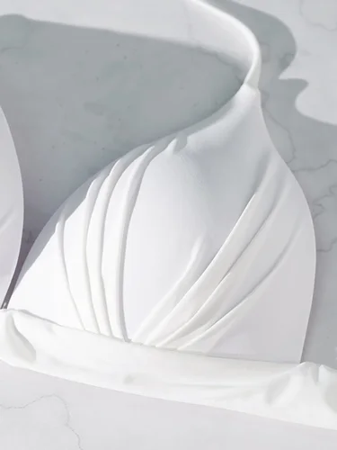 Imagen 2 del producto XS - XL Sexy 2025 Push Up Bra Cup Halter Bikini Top Mujer Traje de baño Mujeres Traje de baño Bañista Traje de baño Swim Solid Beach wear Top