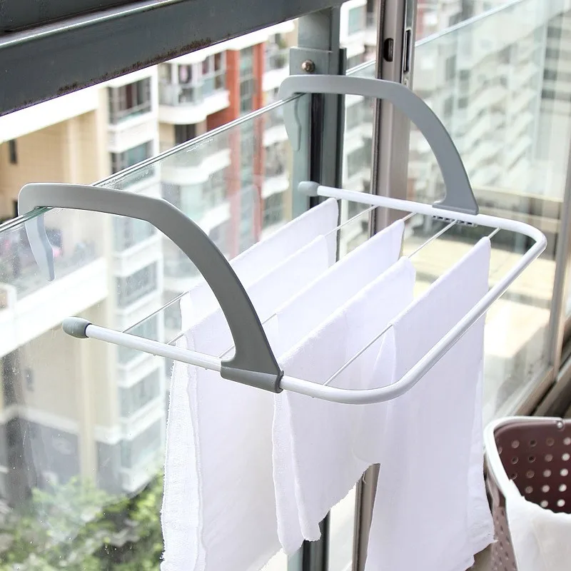 1pc Foldable Storage Clothes Hanger Clothes Hanger Balcony Hanging Socks and Shoes Hanger Multi Use Towel Hanger