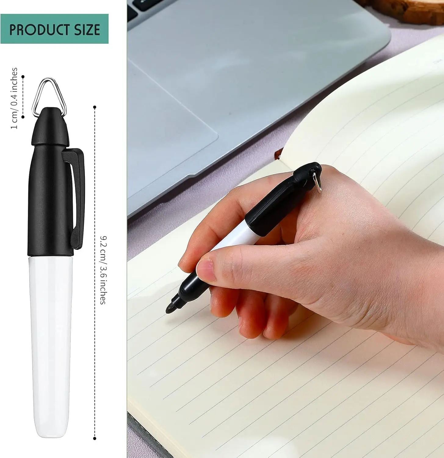 24 PCS Mini Permanent Markers with Golf Keychain Clips for Nurses Badge Medium Point Ink Pens for Office School Nurses Supplies