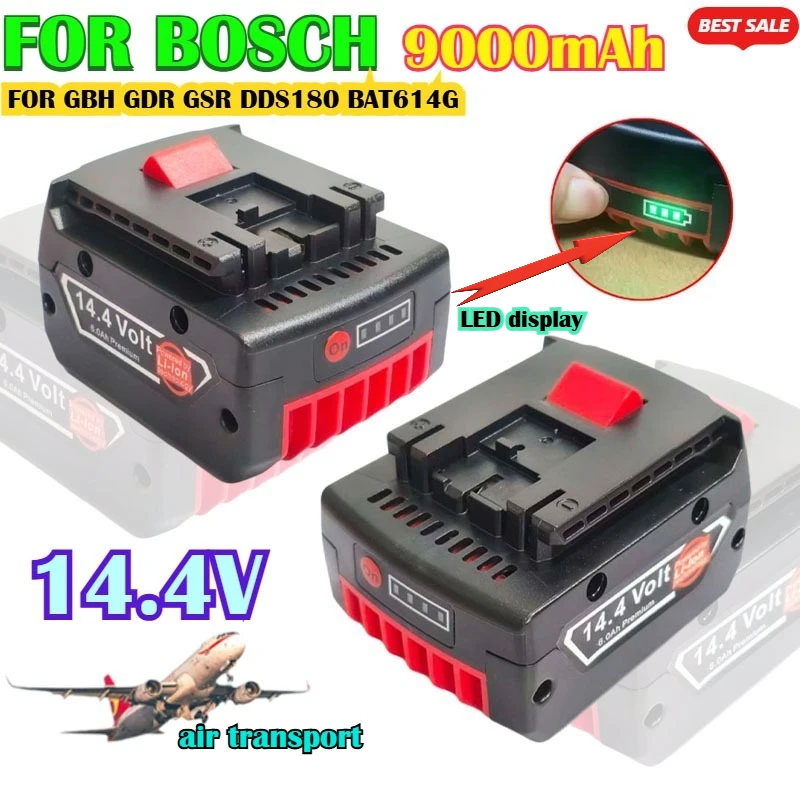 

Replacement Original 14.4V 9.0Ah Li-ion Battery for Bosch GBH GDR GSR DDS180 BAT614G Replacement Power Tool