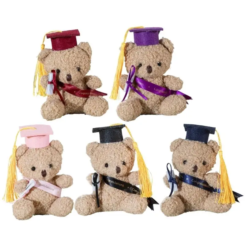 Stuffed Bear in Graduation Hat Bachelors Graduation Hat Commencements Gift Graduation Bear Toy