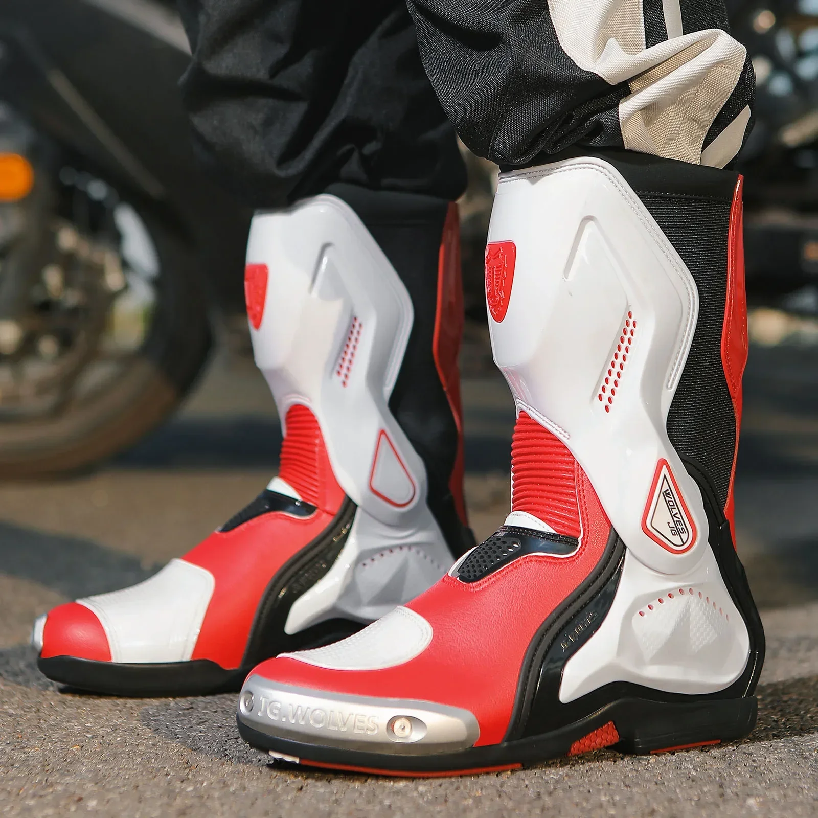 

Portability Cycling Motorcycle Boots Cushioning Botas De Moto Balance Motorcycle Shoes Fall Prevention Botas Moto Bombre