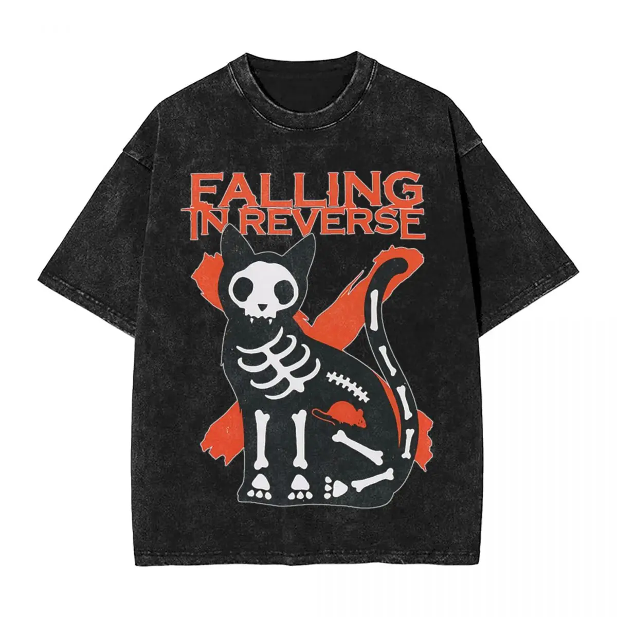 

Falling In Reverse Washed T Shirt Streetwear Hip Hop Vintage T-Shirts Tee Shirt Men Women Short Sleeve Harajuku Printed