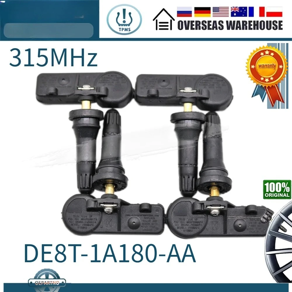 

4PCS DE8T-1A180-AA 9L3Z1A189A 315MHz TPMS SENSOR TIRE PRESSURE MONITOR FOR 2012-2013 Ford Mustang Fusion Escape