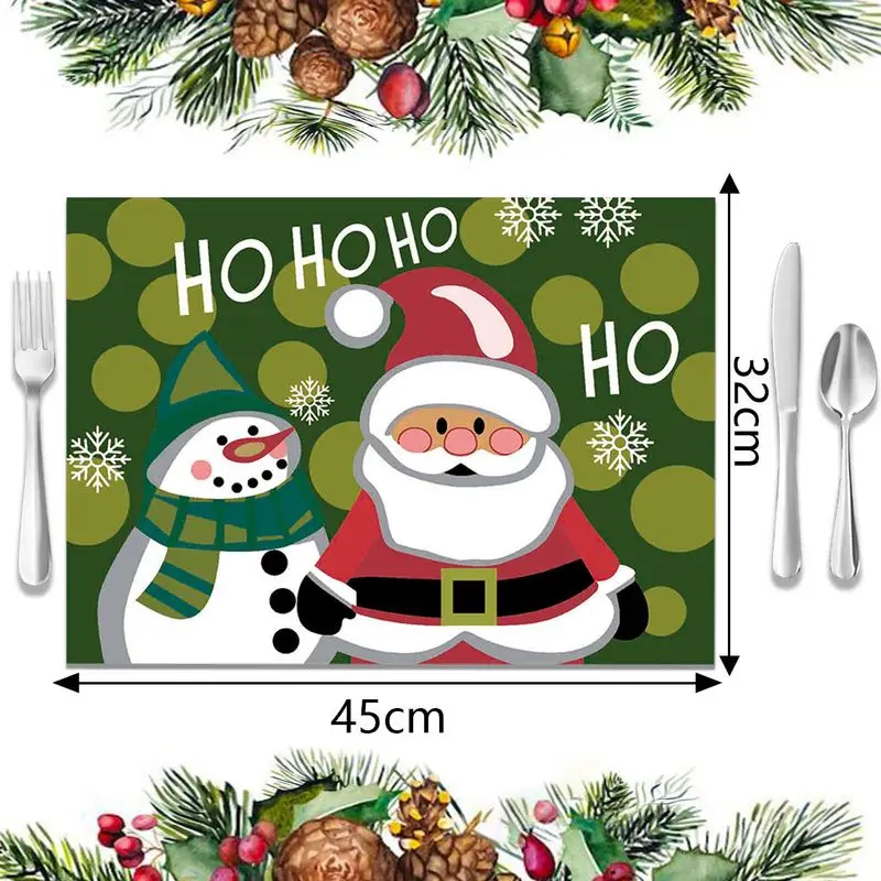 VIKAMA Christmas Tree Meal Mat Waterproof and Insulated Table Mat Holiday Party Home Restaurant Table Decoration Mat
