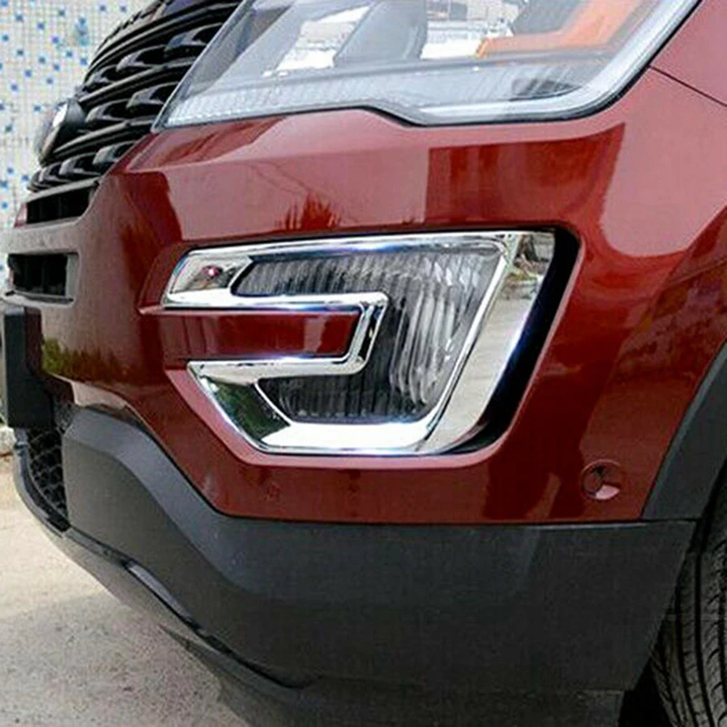 2Piece Car Front Bumper Fog Lamp Cover Fog Light Trim Replacement Accessories For Ford Explorer 2016 2017