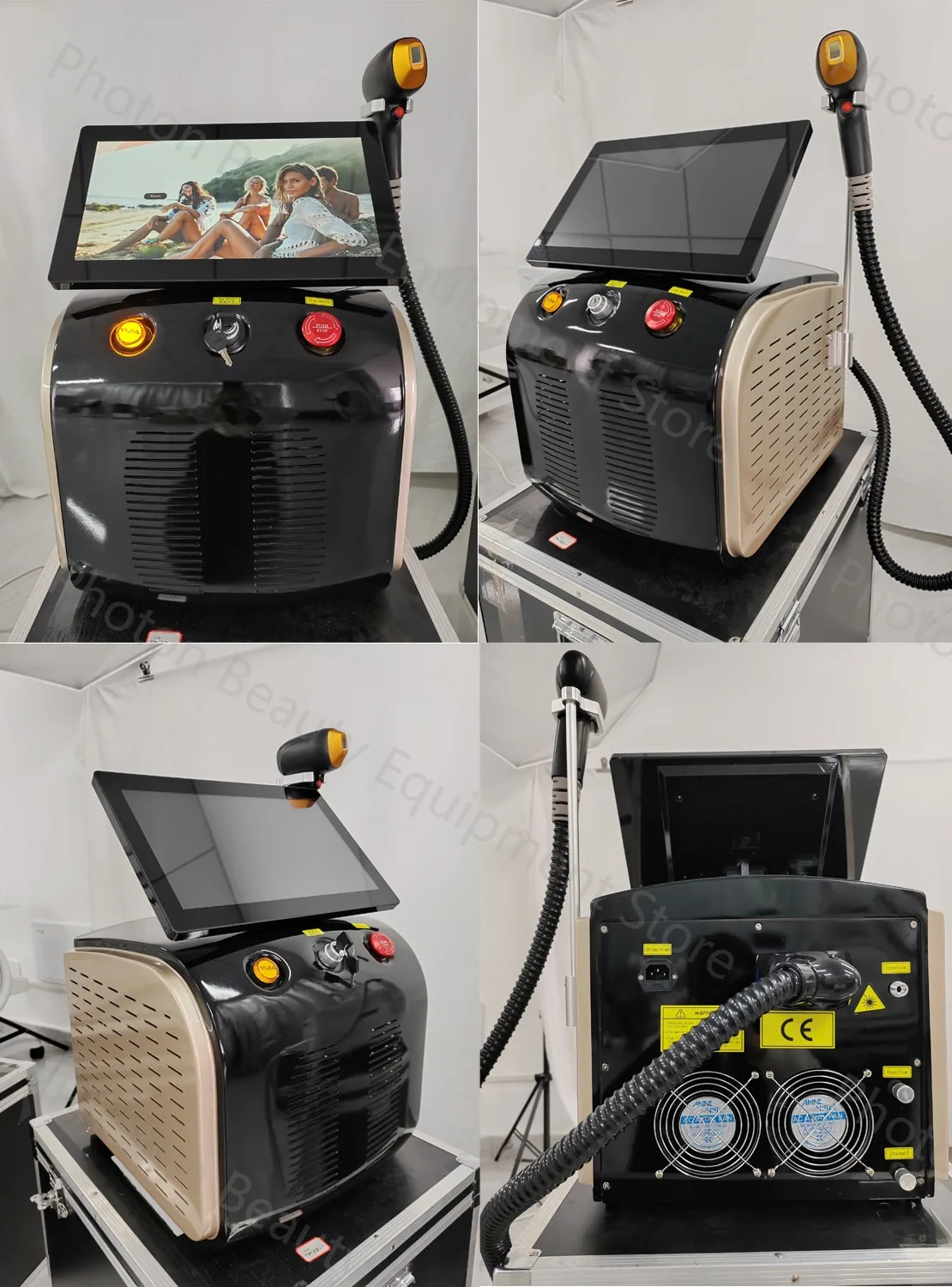 الصف الكسندريت ديود آلة الليزر 4 موجات 755nm 808nm 1064nm 4000W تكنولوجيا التيتانيوم الجليد نظام إزالة الشعر الدائم