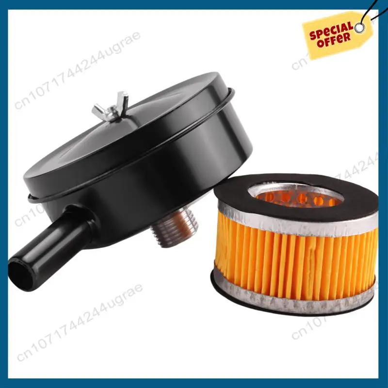 -A15I 3X Air Compressor Intake Muffler 20Mm Thread Metal, With 6Pc Spare Filter  For Admitting Port Pneumatic Parts
