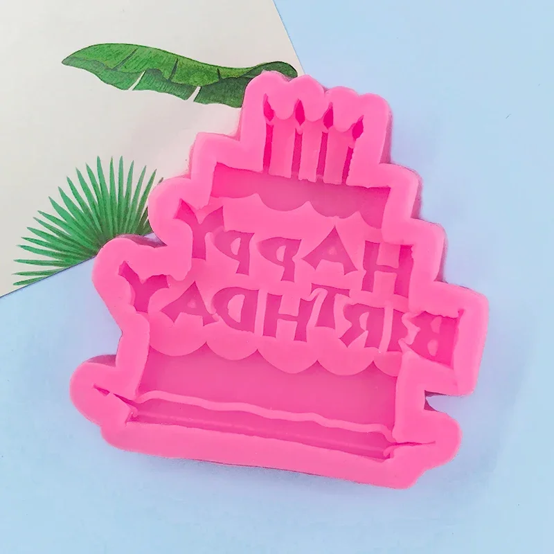 MNYB DIY เค้กวันเกิดแฮปปี้รูปร่าง Sugarcraft แม่พิมพ์ซิลิโคนตัวอักษร Gumpaste ช็อกโกแลต Fondant เค้กตกแต่งเครื่องมือขายส่ง