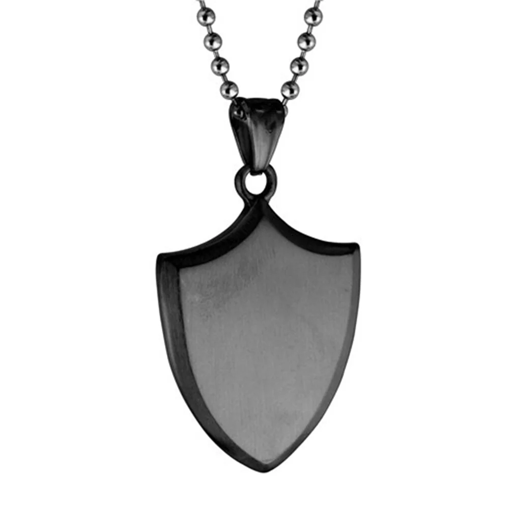 

Подвеска-щит, высококачественная титановая сталь, аксессуары для изготовления ювелирных изделий, гладкая, без края, защитная оттиска, черная, без цепочки