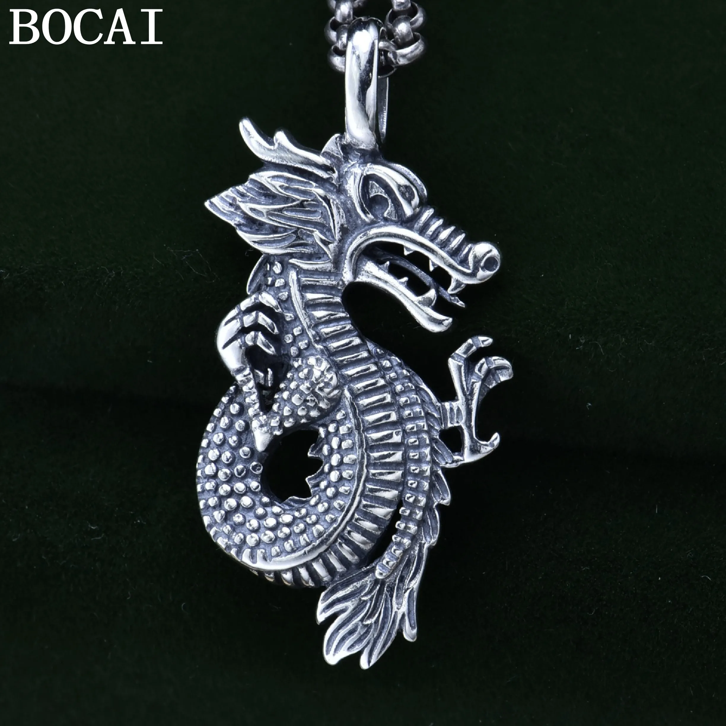 

BOCAI New S925 Sterling Silver Jewelry Vintage Personality Auspicious Dragon Pendant Selected Gifts For Men And Women