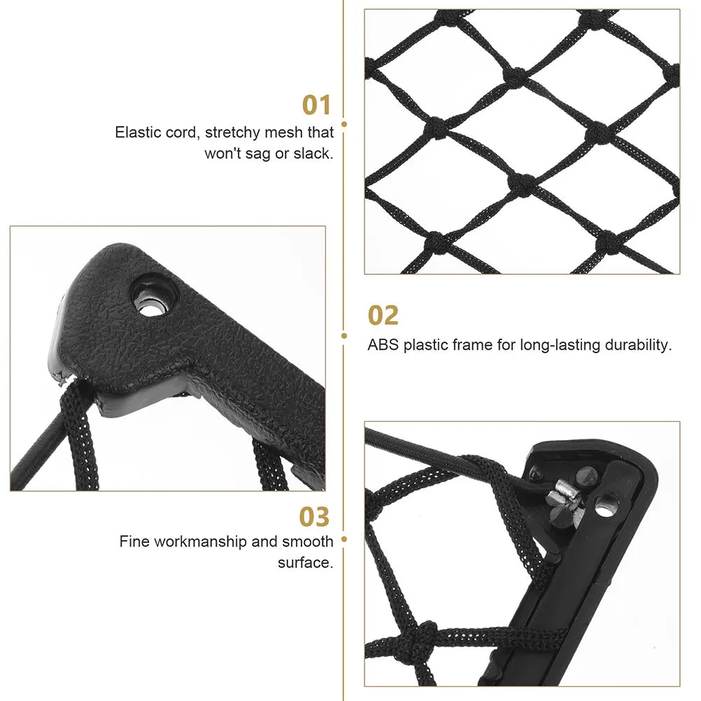 

2pcs Pocket Storage Pouch Organizer For Car Door Seat Back Trunk Mesh Net Holder Heavy Duty Abs Nylon Large Capacity Car Mesh