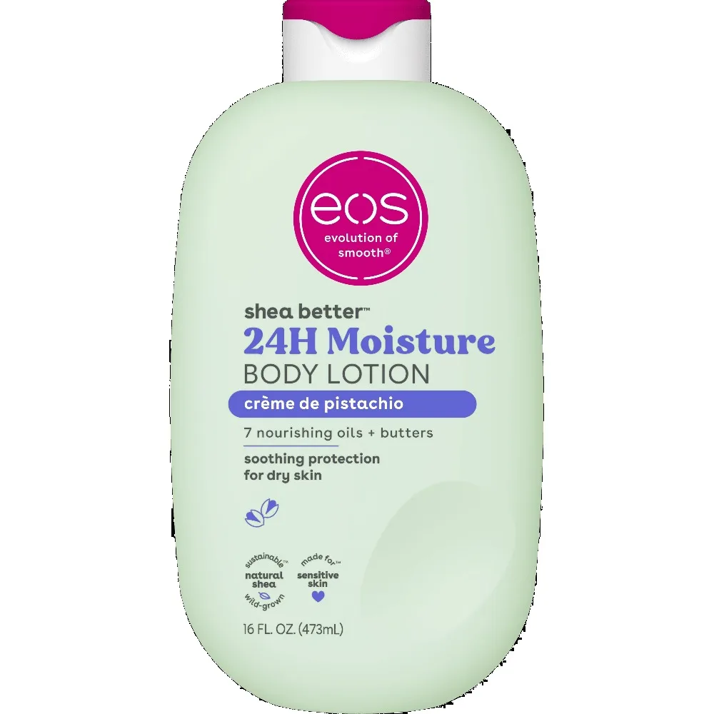 Loción Corporal Humectante para Piel Seca con Manteca de Karité y Aroma a Crema de Pistacho, Nutritiva y Calmante, Botella Grande de 16 Fl Oz
