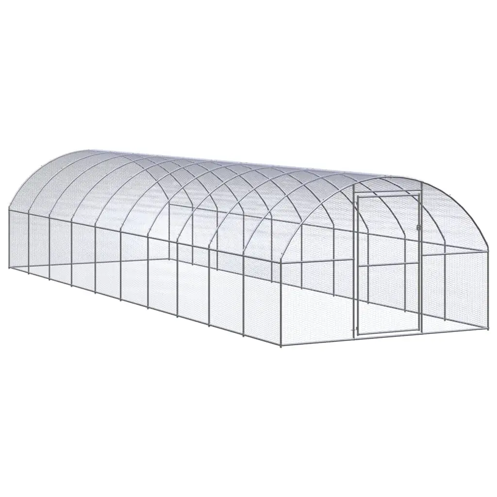 

Galvanized Steel Chicken Coop Hen House Wire Mesh Poultry Run 9.8x32.8x6.6ft Outdoor Easy Assembly & Maintenance, Customized