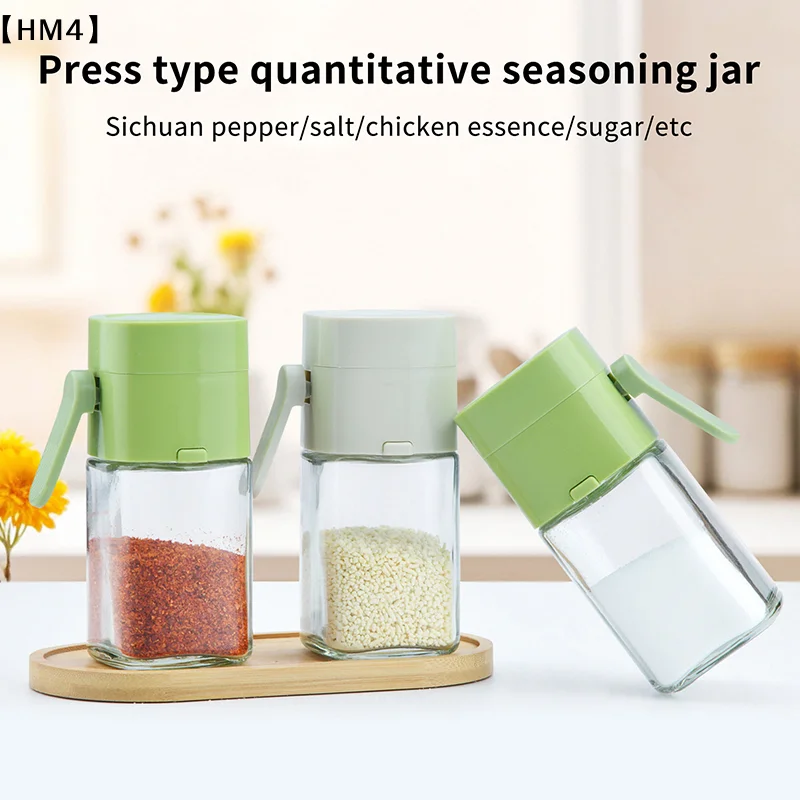 

〔HM4〕Transparent Household Seasoning Jars Kitchen Cumin Seasoning Bottles Glass Salt Control Bottles
