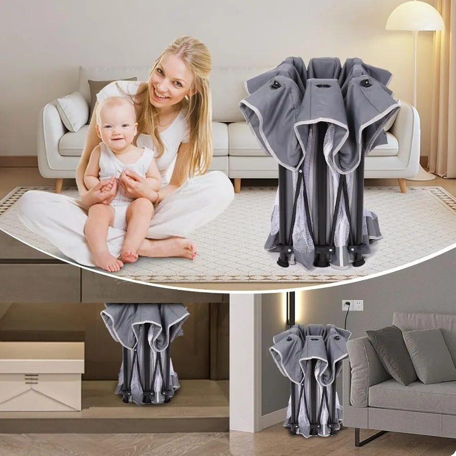 Box per bambini pieghevole con tappetino 50×71 per uso interno ed esterno Cortile da gioco di sicurezza portatile con 50 palline oceaniche Compatto e facile