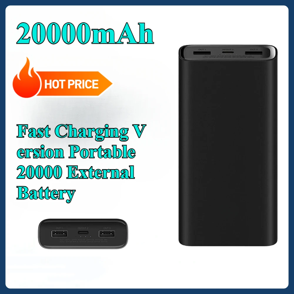 For Original Xiaomi Power Bank 20000mAh 50W PLM07ZM USB Type C Fast Charging Version Portable External Battery Powerbank