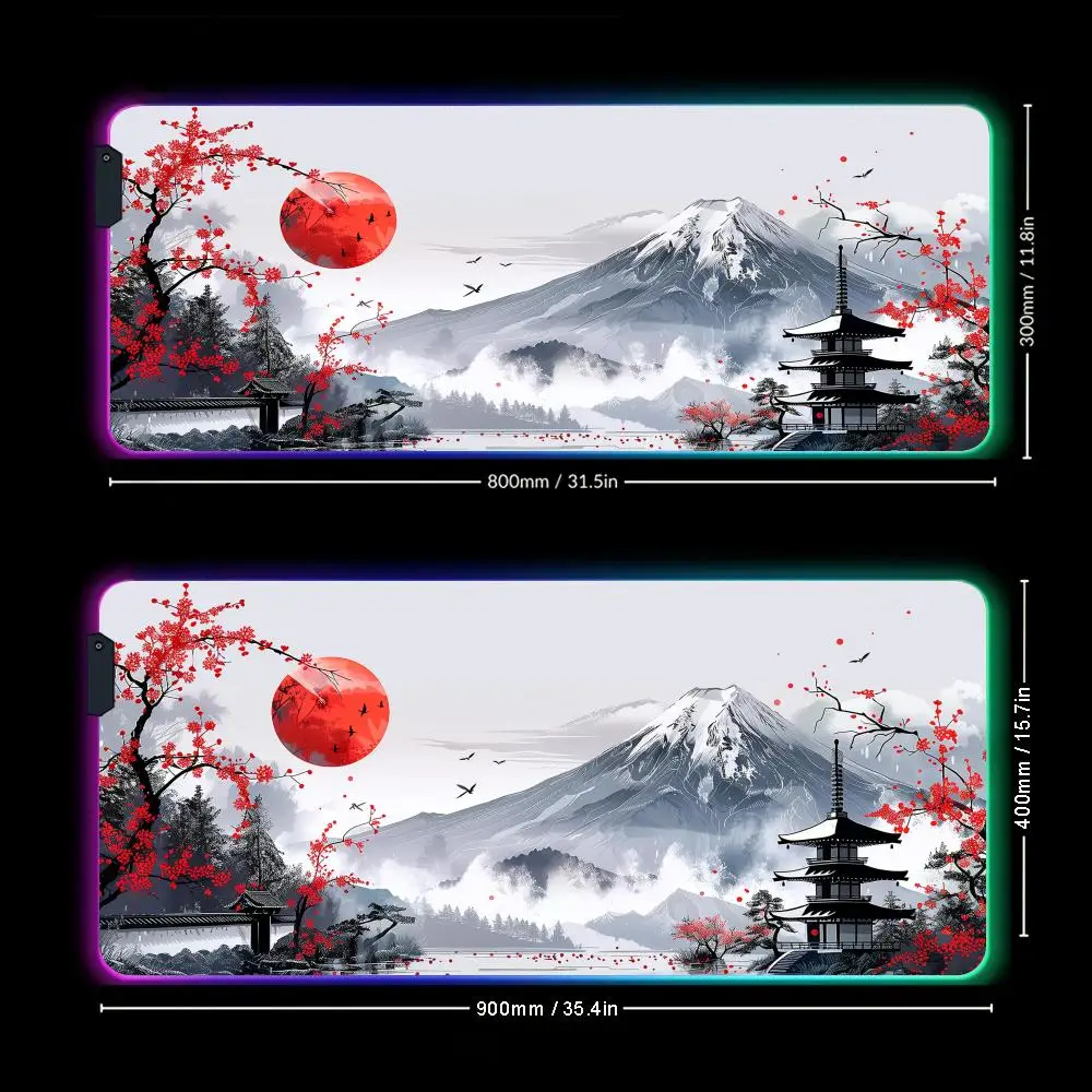 

Mount Fuji and cherry blossoms RGB игровой коврик для мыши настольный коврик игровые коврики коврик для клавиатуры коврик для мыши светодиодный светящийся игровой коврик для мыши настольные коврики