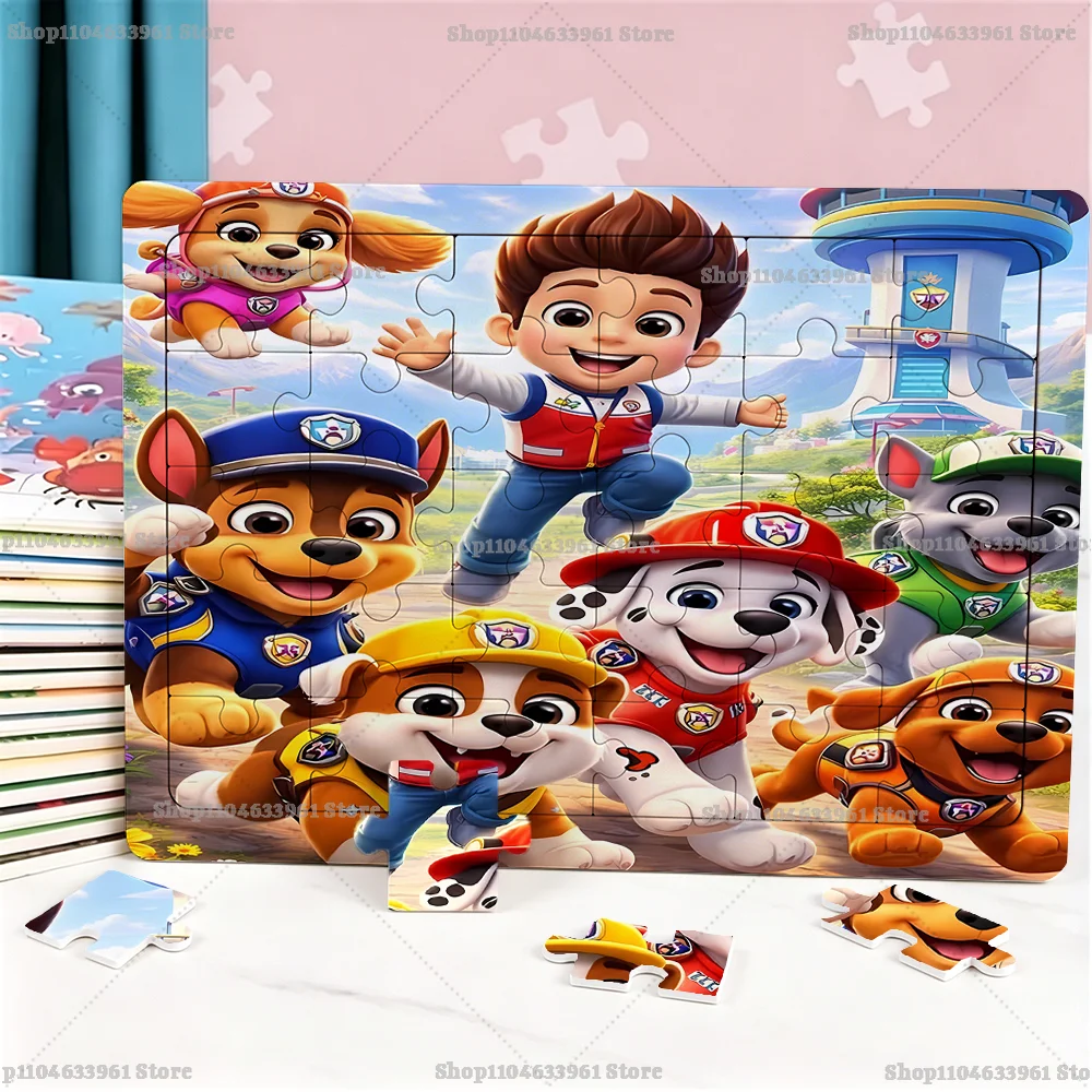 30pcs Paw Patrols Puzzle Chase Skye Cartoon Anime Rubble Assembling Puzzles Creativity Funny Home Party Game Toys Birthday Gift view 3