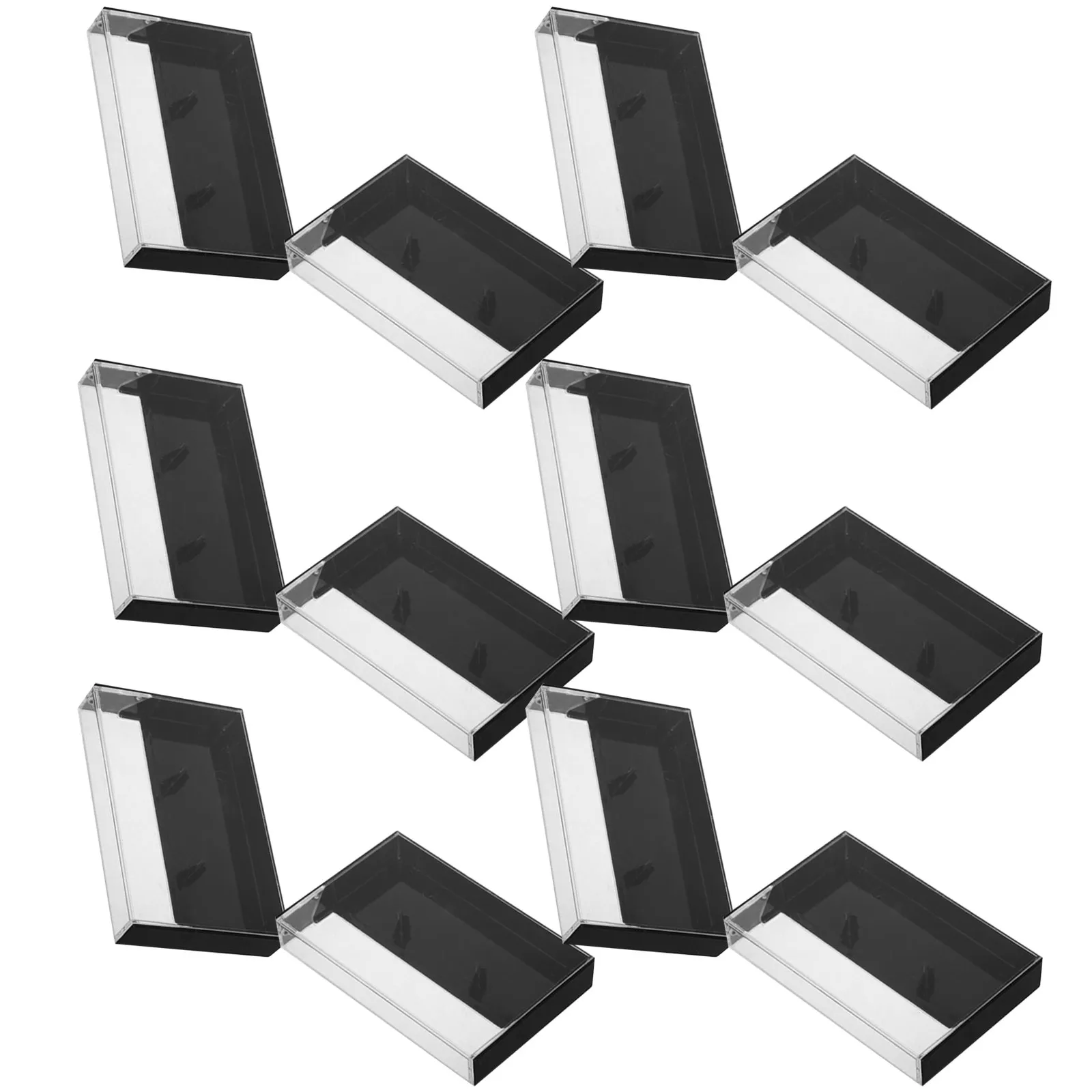 12Pcs Clear Plastic Cassette Tape Storage Box Vintage Retro Organizer Dustproof Audio Tape Holder Collection Cassette Box