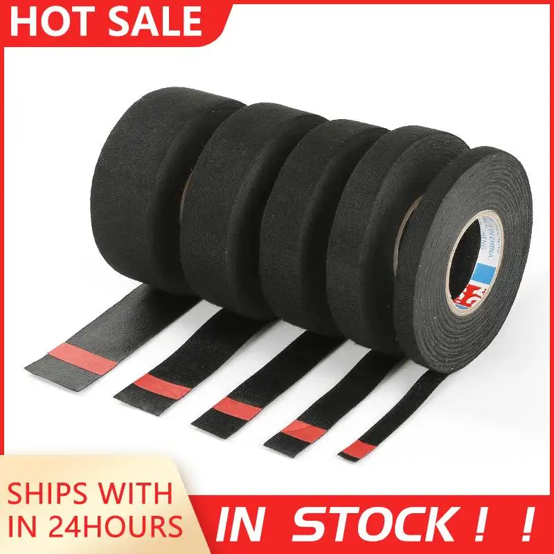 

15M/Roll Fabric Tape Adhesive PET Non-Woven Tape Wear-resistant Sound-absorbing Flame Retardant Tape For Car 9/15/19/25/32mm