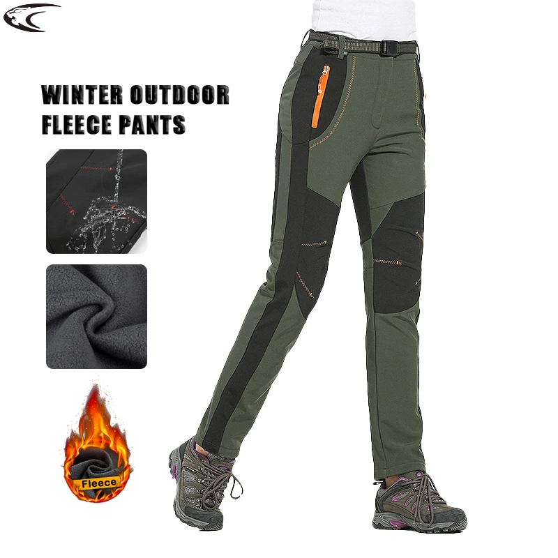 LNGXO Women’s Winter Ski Pants Waterproof Windproof  Thermal Ski Trousers Outdoor Sports Fleece Inner Soft Shell Snowboard Pants