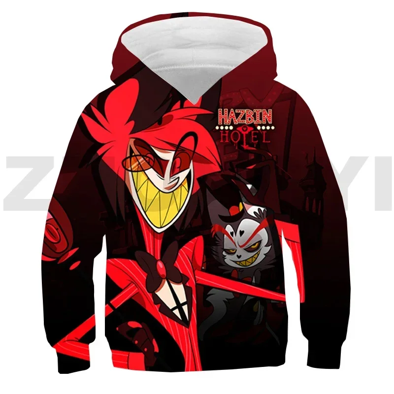 Hot Cartoon Hazbin Pullovers Hip Hop Sweatshirt Boys Girls Anime Hoodie 3D Hotel Cosplay Costume Outerwear Streetwear Sudaderas