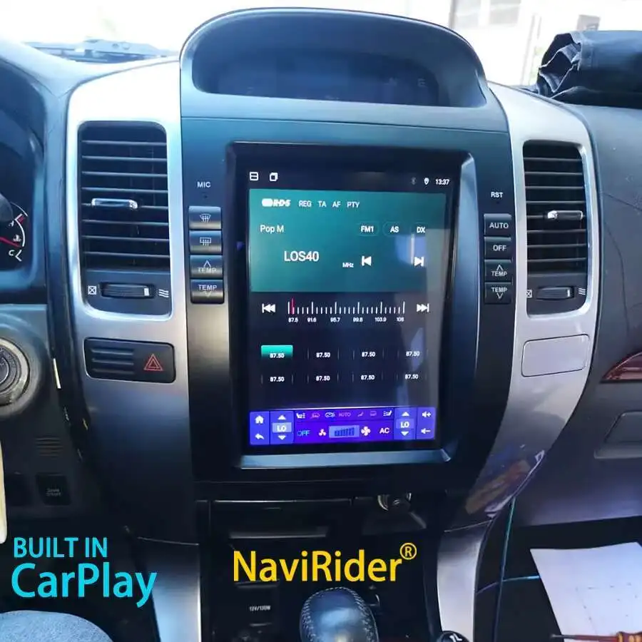 

10,4-дюймовый автомобильный DVD-радио с вертикальным экраном Android, GPS-навигация, радио, стереоплеер для Toyota Land Cruiser Prado 120 Lexus GX470 DSP