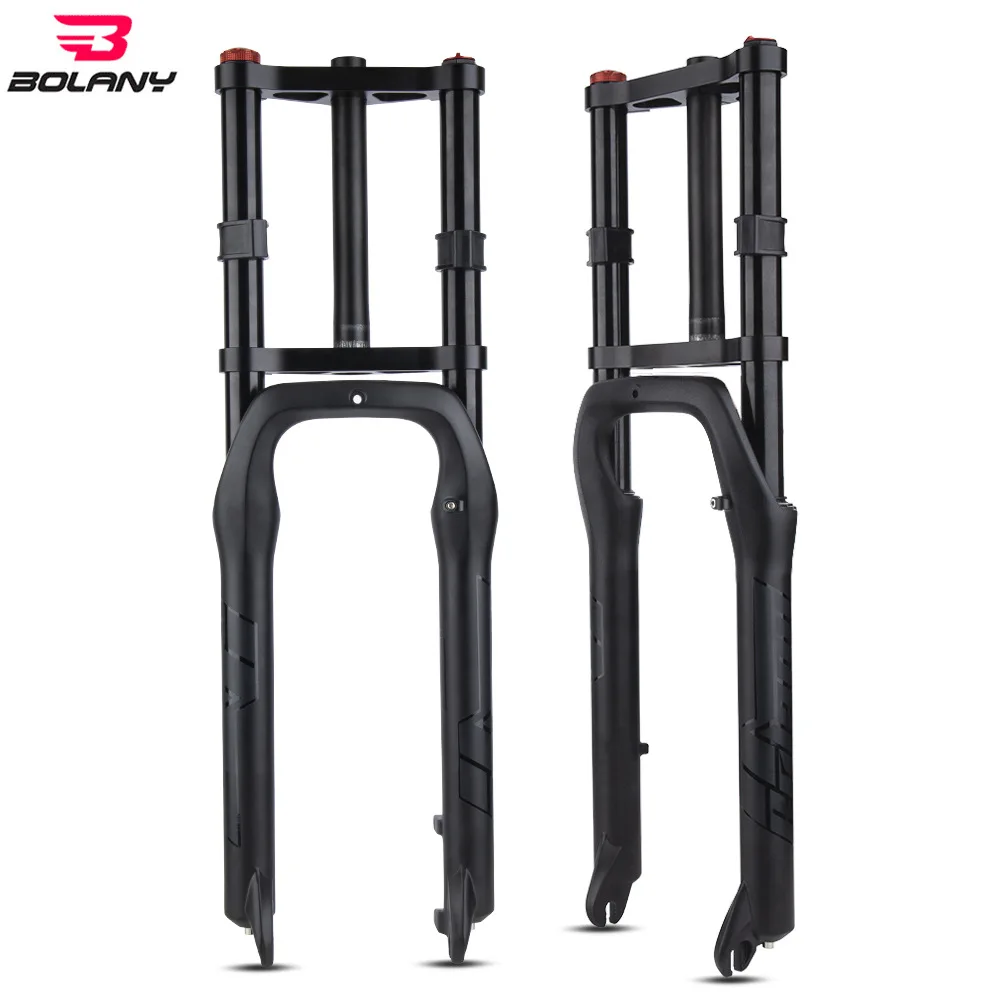 

Bolany Double Shoulder Snow Fat Bike Fork 26"20"4.0" Air MTB Bicycle Suspension 32mm Straight Tube 135mm Shock Magnesium Alloy