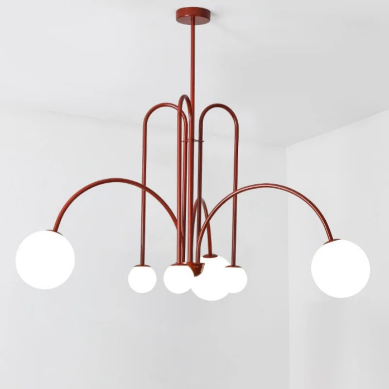 Geometric Modern LED Ceiling Chandeliers Danish Design Simple Glass Ball Hanging Lamps for Living Dining Room Home Decor