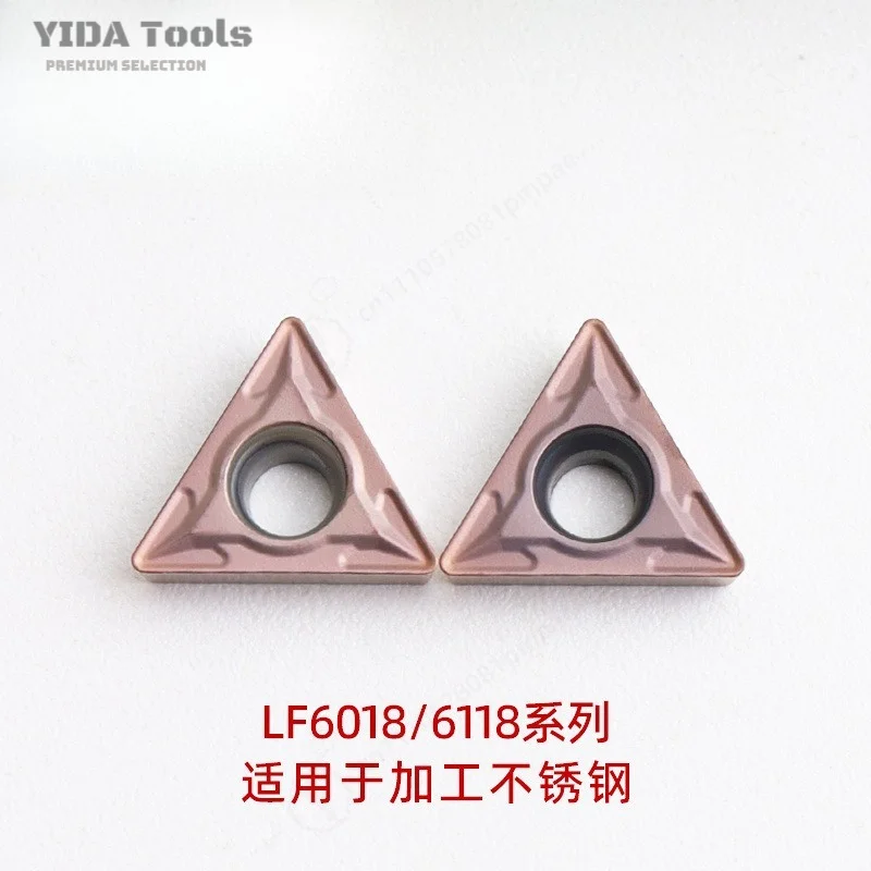 TCMT090204 LF6018 LF6118 Triangle Boring Insert, CNC Turning Indexable Carbide Blade for Stainless Steel Machining