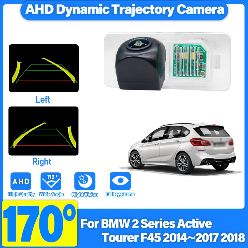 HD Night Vision Backup Rear View Camera For BMW 2 Series Active Tourer F45 2014~2018 Fisheye Lens AHD CCD License plate Camera