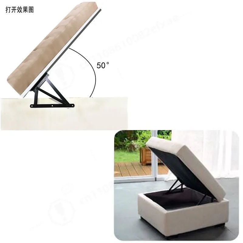 Triangular Spring Hinge Furniture Hardware, Folding Support Bracket for Sofa Storage Box, Multi‑purpose Bed Box Lifter