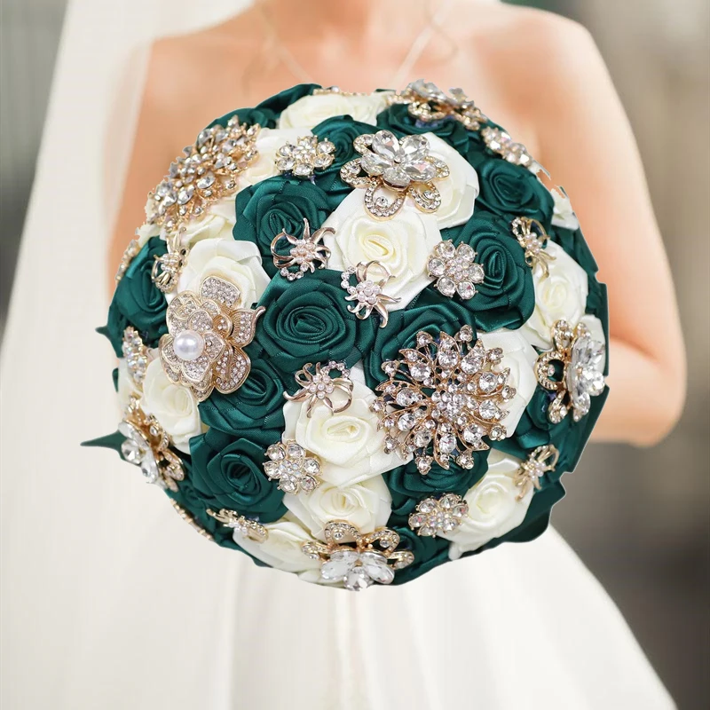 

Green Bride and Bridesmaid Bridal wedding Bouquet