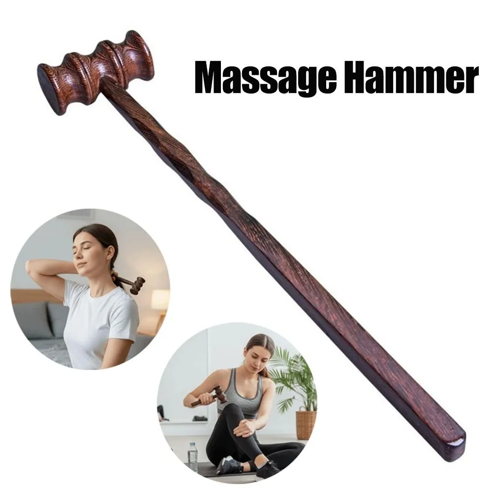 

Gourd Shape Wooden Massage Hammer Acupressure Massage Tool Back Massage Hammer Muscle Relief Roller Ball Hammer Back