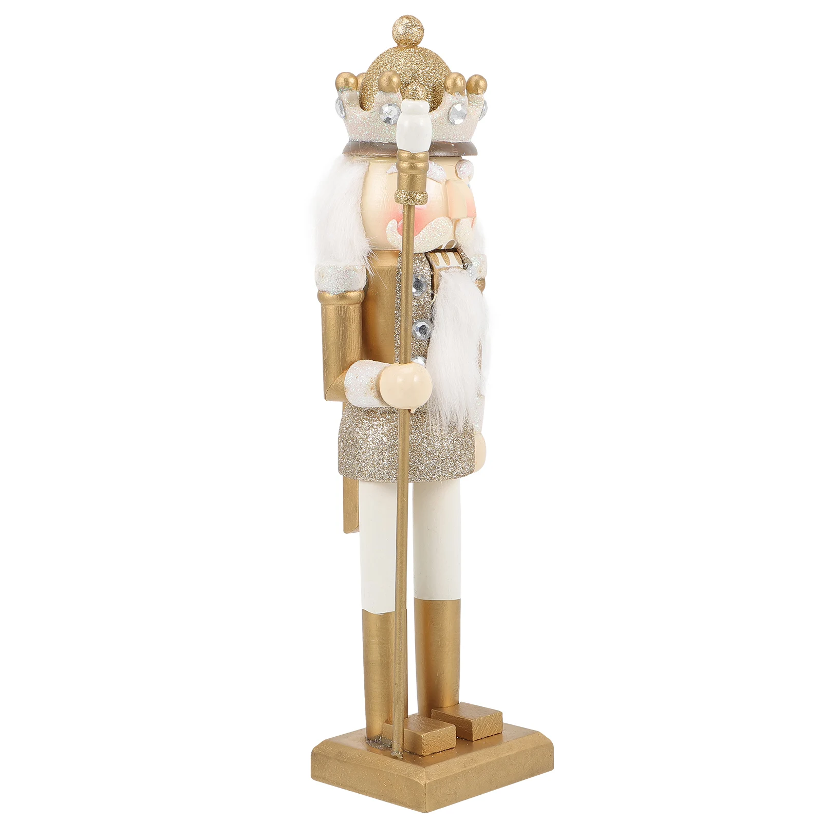 

Wooden Nutcracker nament Decorative Figurine Sturdy Craft Home Office Bedroom Decoration Party Wedding Garden Display Gift