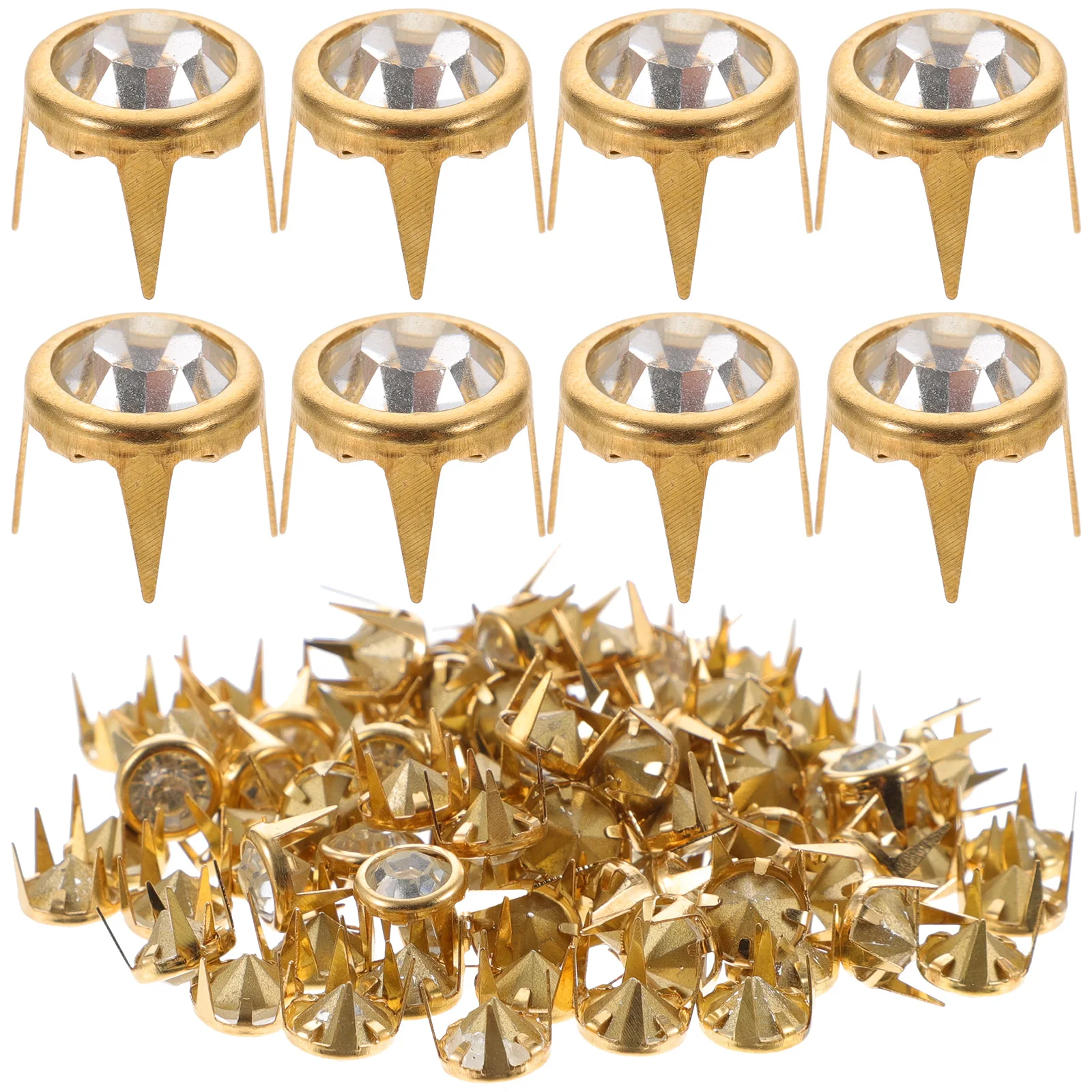 

100pcs Rhinestone Decorative Rivets For Diy Bags Shoes Jackets Craft Clothing Accessories Spike Studs Set