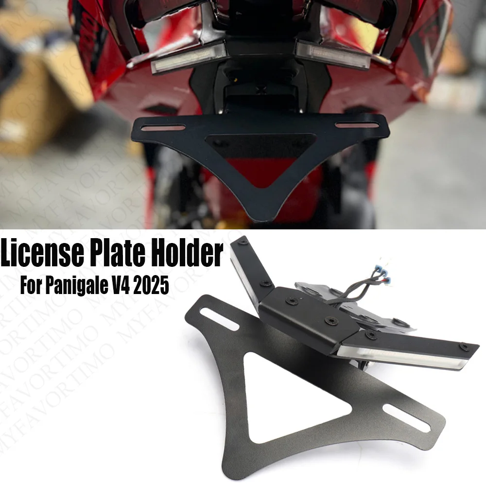 

Motorcycle Accessories Number License Plate Holder Frame Rear Tail Tidy Fender Eliminator Kit For Ducati Panigale V4 2025