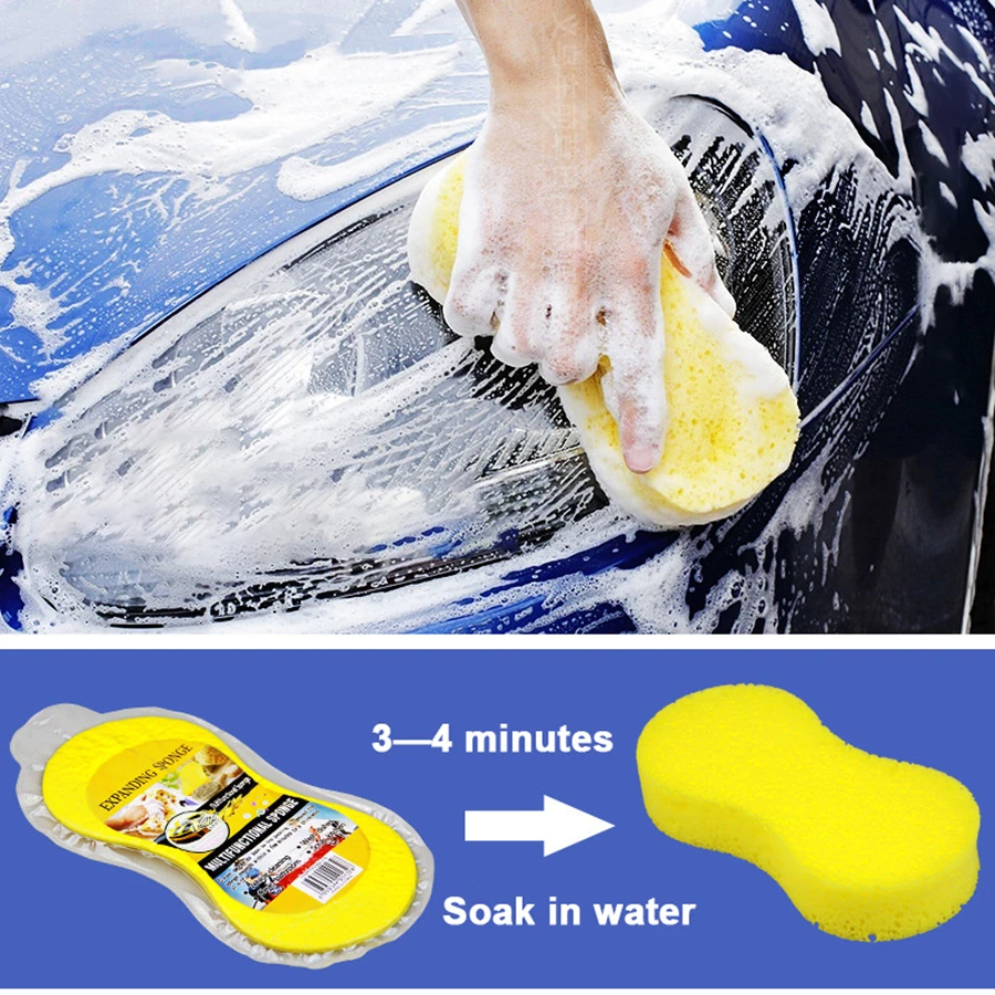 5pcs Fast Foaming Car Wash Compression Sponge High-density Car Washing Sponges Super Absorption for Car Accessories