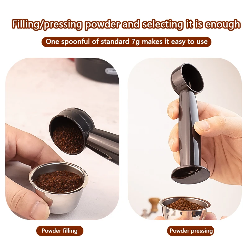 2 In 1 Coffee Spoon 7g Standard Measuring Spoon Dual-use Bean Scoop Powder Press Scoop Coffee Machine Accessories Kitchen Tools